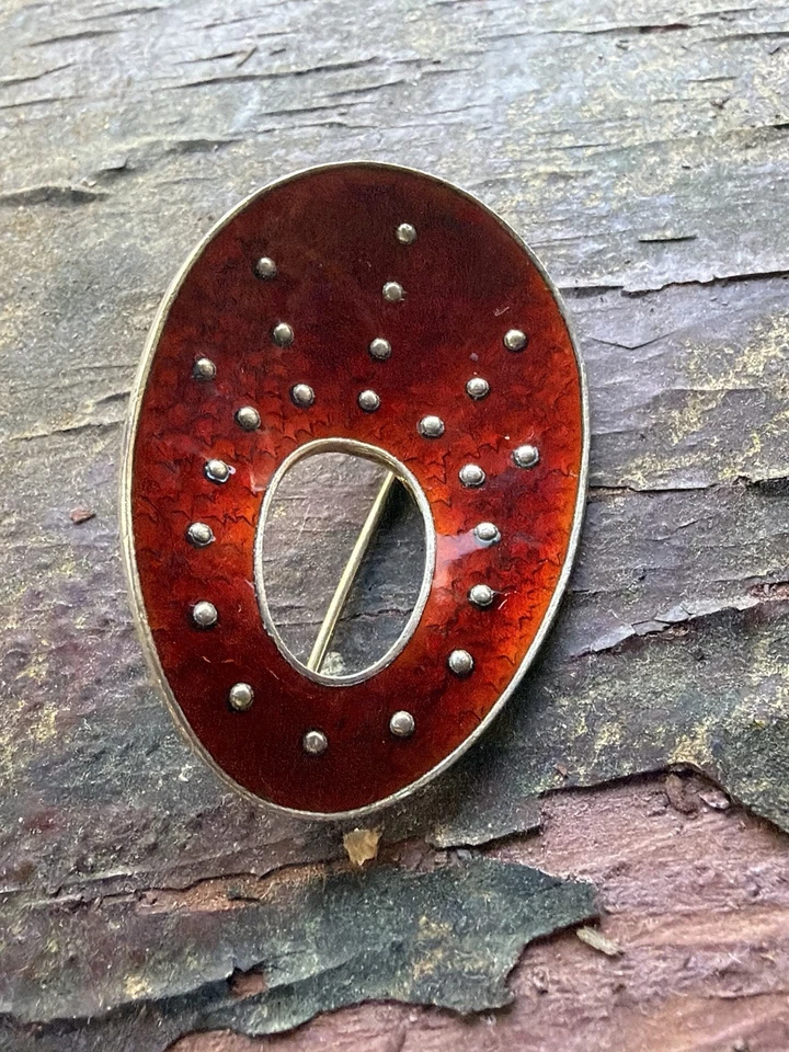 Oystein Balle Broche Esmalte Plata Esterlina Noruega Noruega De Colección 2914 - Imagen 4 de 4