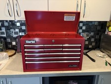 Clarke 9 Drawer Ball Bearing Top Chest Tool Box CTC300B Red + Key