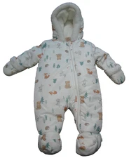 First Wish Baby Boys Girls Size 3-6 Months Bunting Snow Suit Forest Animals