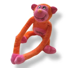 Commonwealth Loony Orange Pink Monkey Plush Hanging Stuffed Animal Silly