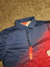 NWT Redvanly Men's Ruxton Performance Golf Polo Size Medium Sangria Ombre 