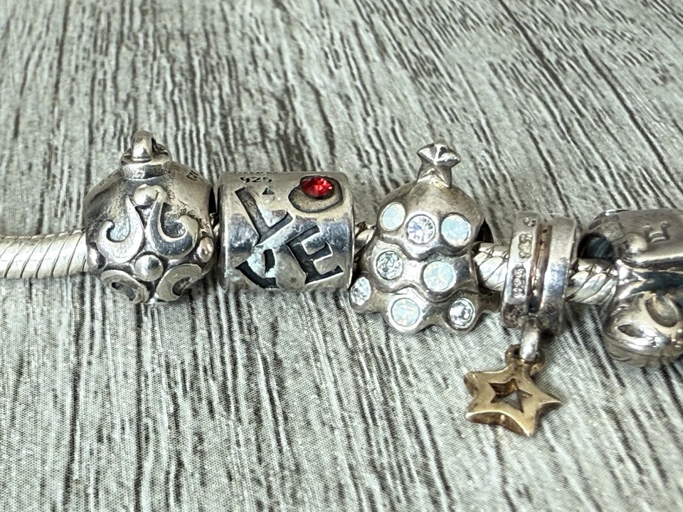 Pulsera con dije de cuentas de Murano árbol de Navidad de plata esterlina cargada CHAMILIA 54 g Foto 4 de 4