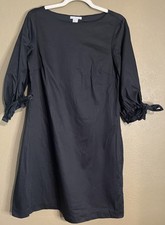 H&M Elbow Sleeve Tie Black Shift Dress Women’s 6
