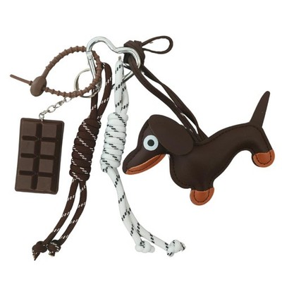 BagCharm Trend 2025 Dackel Multi Anhänger Schokolade Leder mit Schokoladendesign...