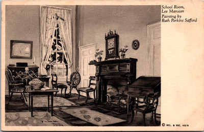 Postcard School Room Lee Mansion Painting by Ruth Perkins Safford
