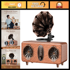 Vintage Bluetooth Speaker with FM Radio, USB  AUX  Retro Wireless 10W Bass Sou