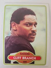 1980 Topps Football Card 85 Cliff Branch Oakland Raiders 