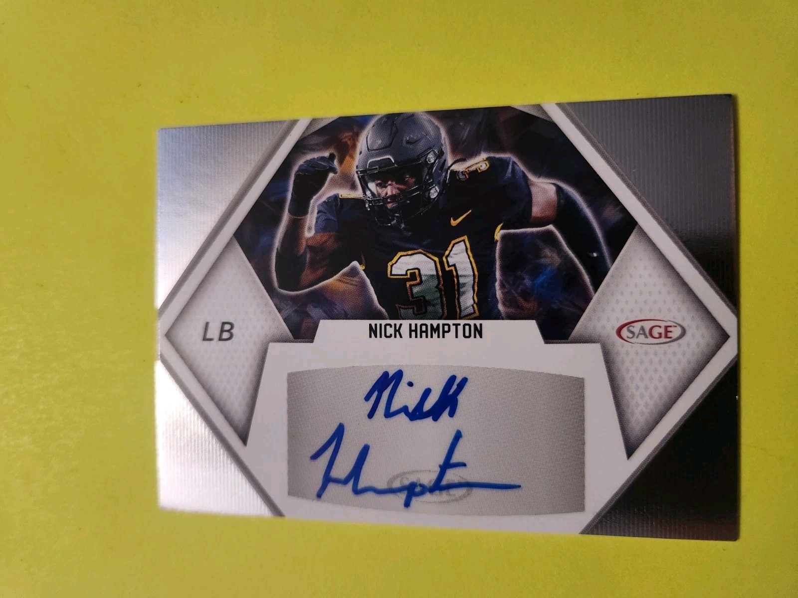 NICK HAMPTON  2023 SAGE AUTO  #A-NH LB APPALACHIAN  ST