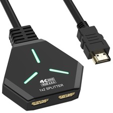 HDMI Splitter 1 in 2 Out Duplicate/Mirror Not Extend , 4K 60hz HDMI Splitter...