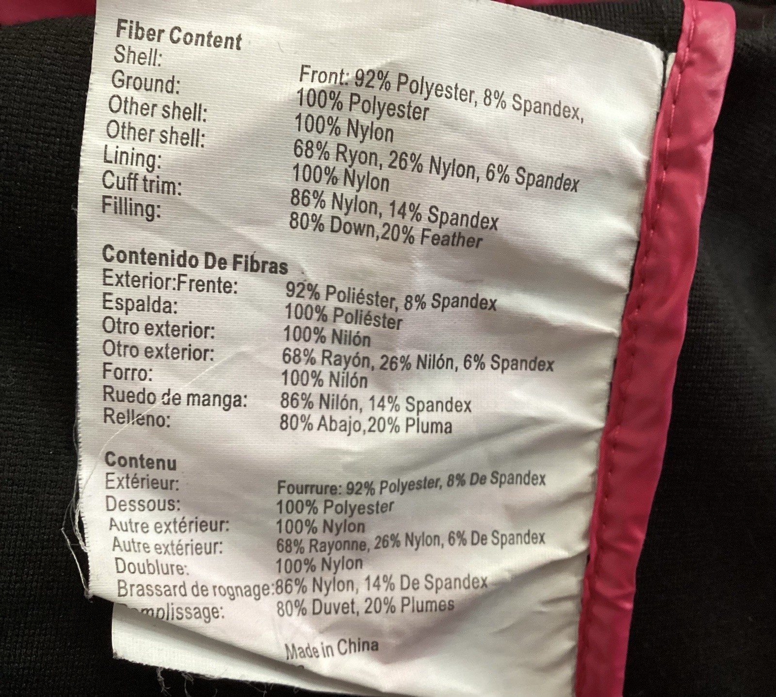 Halifax Traders Jacket Size Large Pink Black Down… - image 12