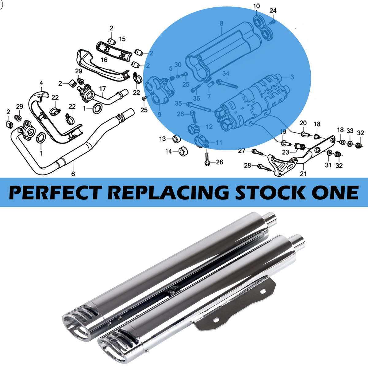 3/27中　TX SHARKROAD 3.0'' Mufflers for Honda Sabre, Interstate & Honda Fury