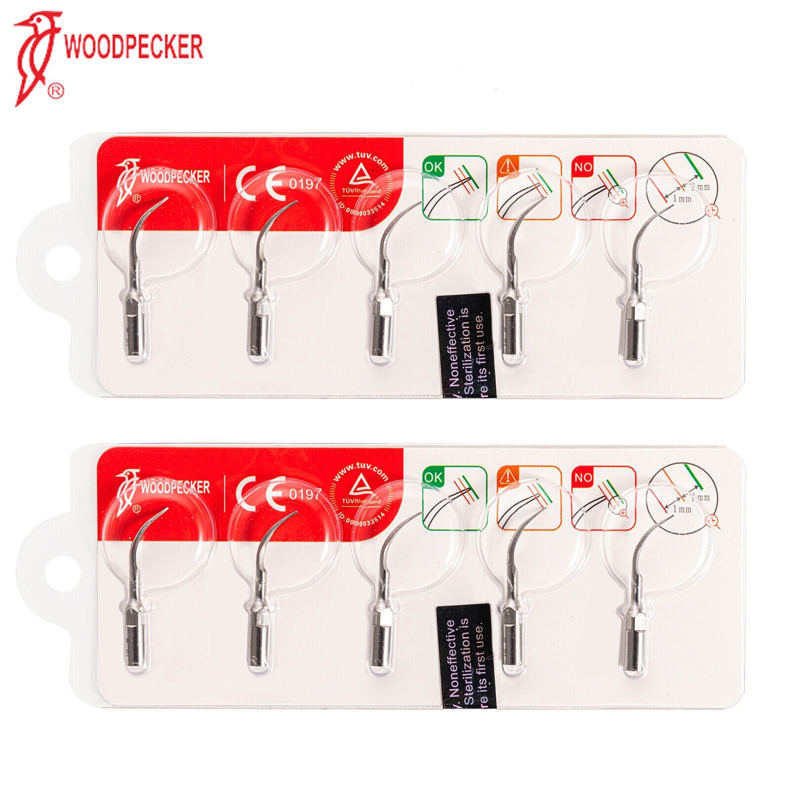 5 Embouts Scaler Ultrasoniques Woodpecker P1 Pour Détartrage Dentaire - Compatibles EMS