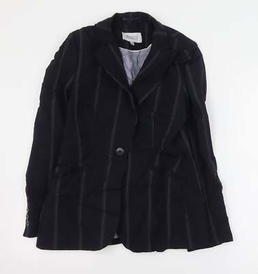 NEXT Damen blau gestreifte Wollmischung Anzugjacke Größe 8