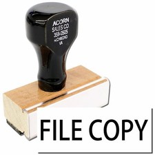 Large File Copy Rubber Stamp, Business Office Stamp Size 7/8" Tall x 2-1/4" Wide