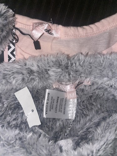 Girls Pajama Set Size M 3PC Lay-Z Chic Gray/pink - Shorts Tee & scrunchie NWT - Picture 9 of 10