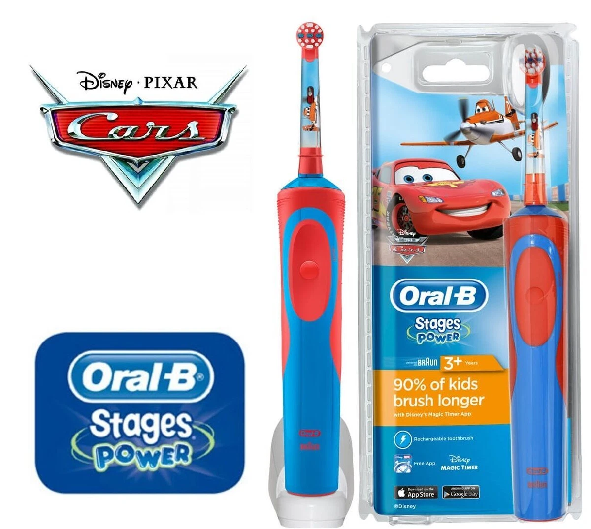 Brosse dents lectrique rechargeable Oral B Vitality Stages voitures pour enfa