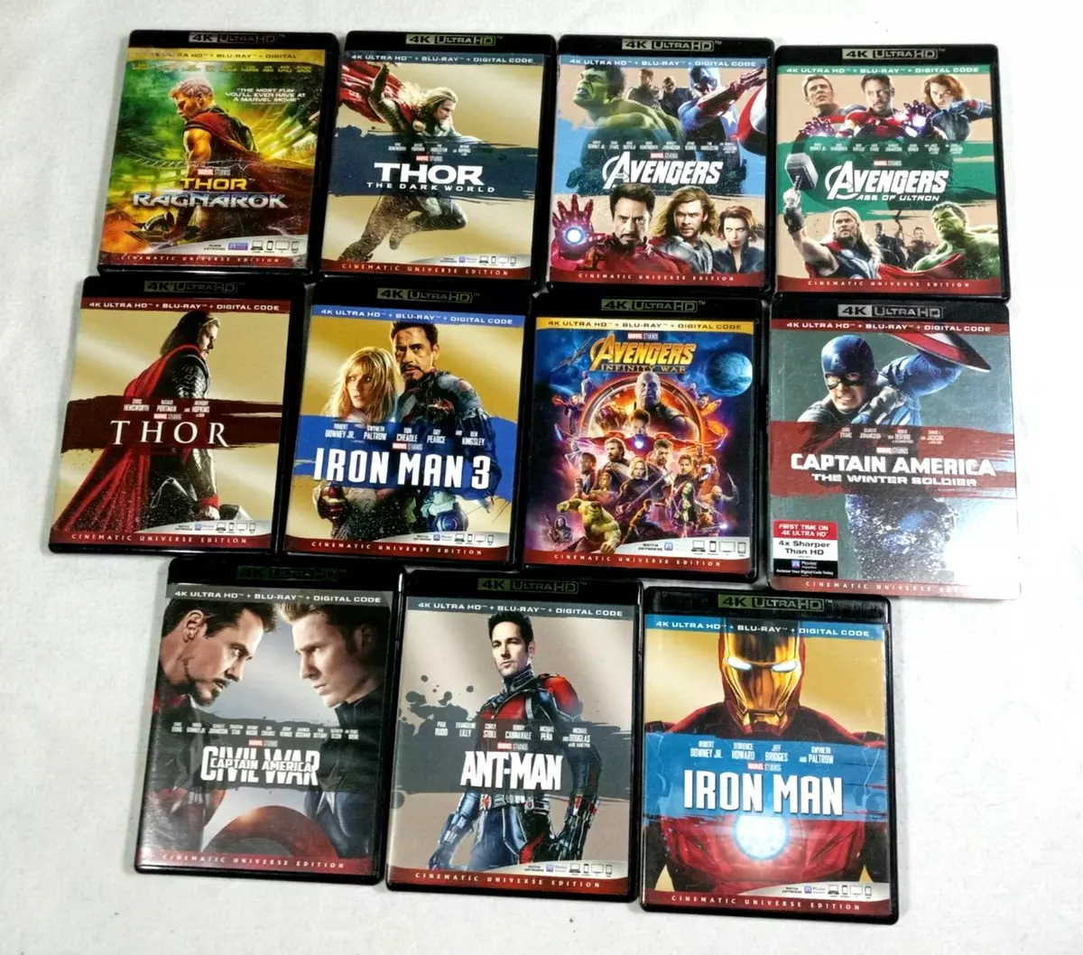 Marvel Movies Collection on Blu-ray 11 Movies *NO 4K Discs*