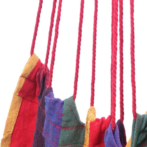 Cotton Canvas Hanging Rope Chair with Cushions Bohemian Style Home Decor - Picture 9 of 12