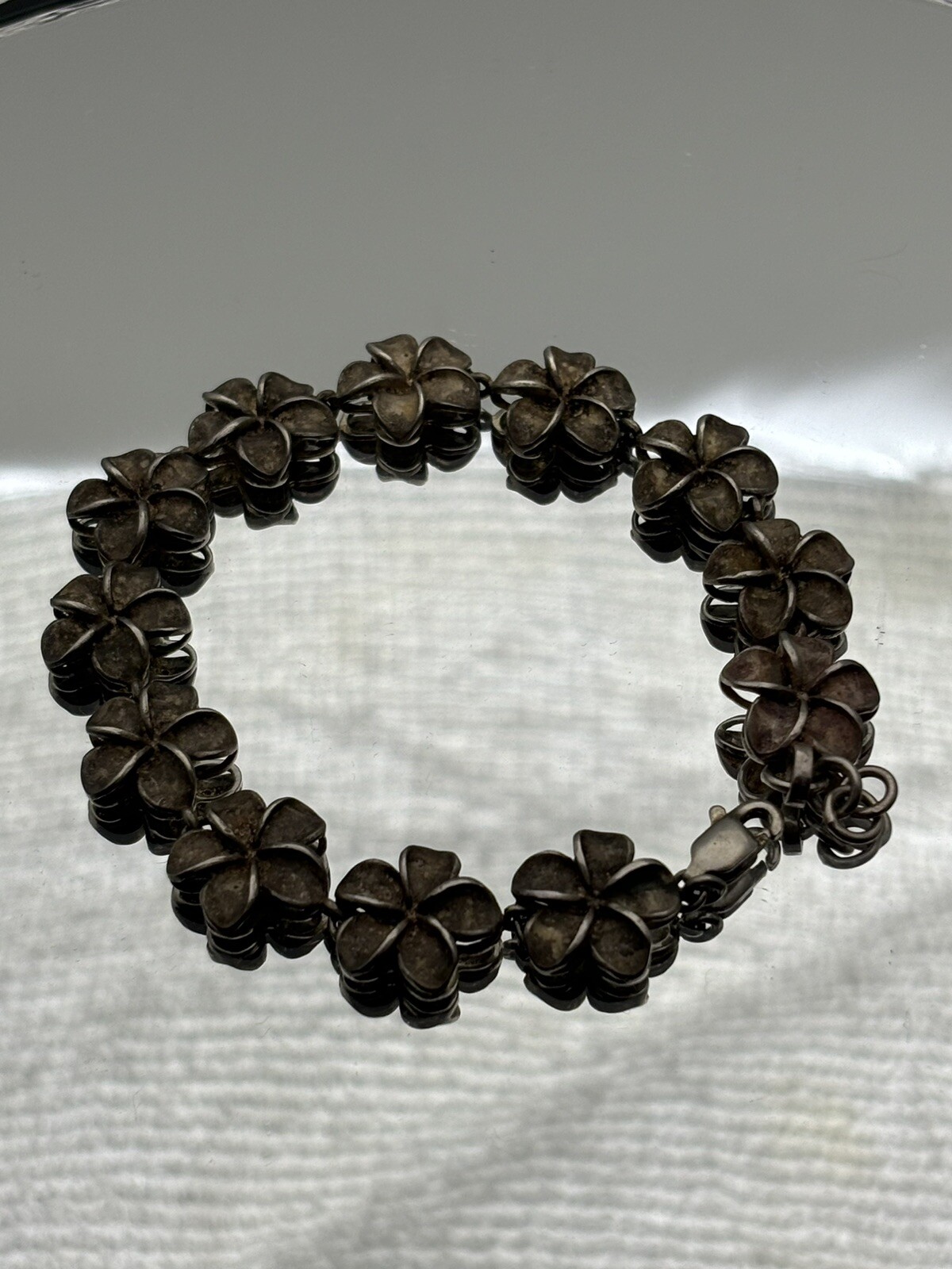 Solid Sterling Silver Necklace Set W/Bracelet 2 I… - image 11