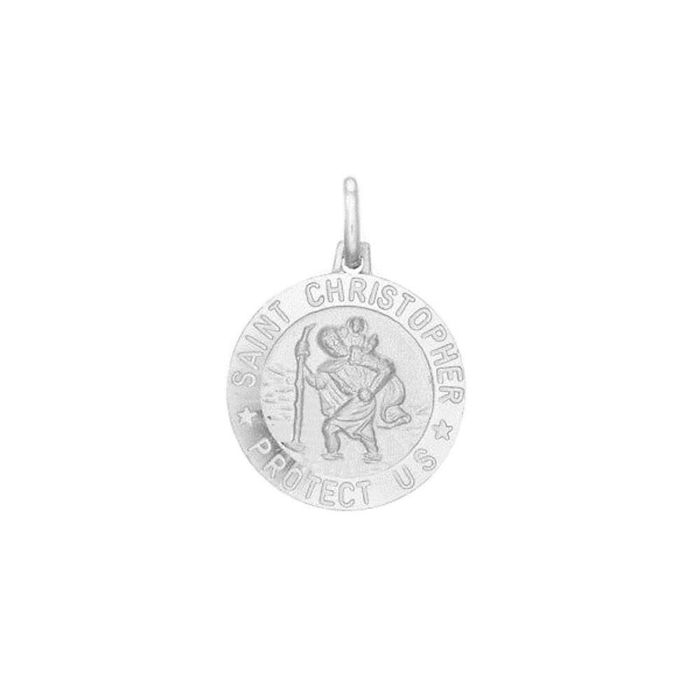 Pendentif Saint Christophe argent massif, cadeau idéal pour baptême et communion
