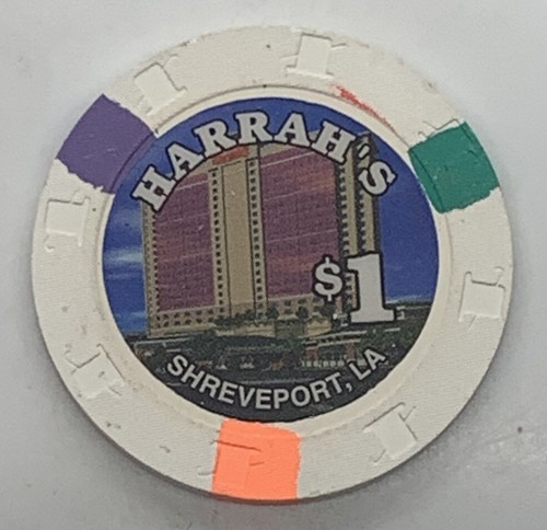 Harrah’s Casino $1 Gaming Chip - Shreveport Louisiana LA - Aromas Coffee 2001 - Picture 2 of 3