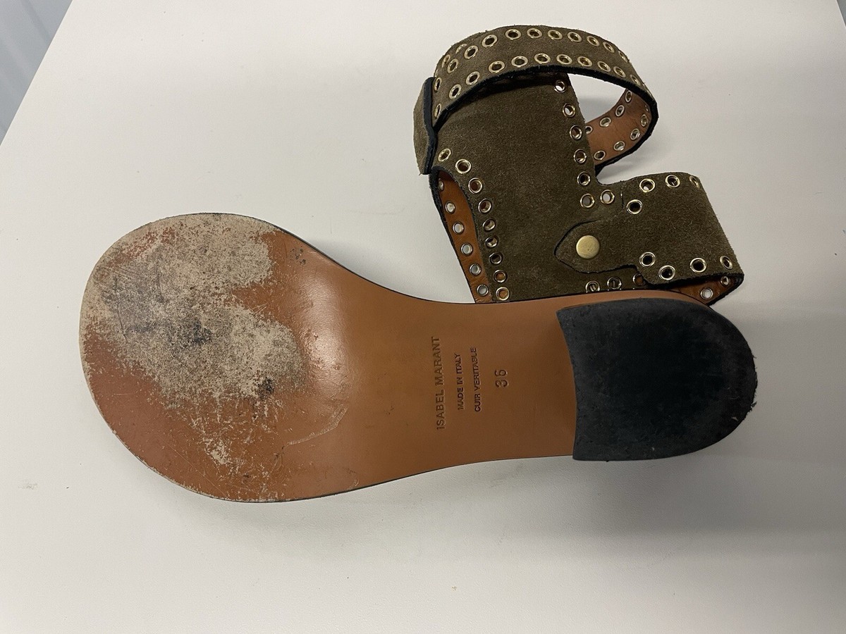 Isabel Marant Green Grommet Jaeryn Sandals Women's 6/36 | eBay