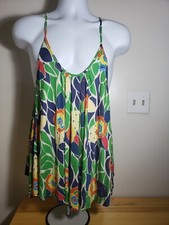 Forever Women’s Spaghetti Strap Top Multicolored Low Cut Medium M Made in USA
