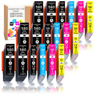 18 Tintenpatronen PGI580 CLI581 für Canon Pixma TR8500