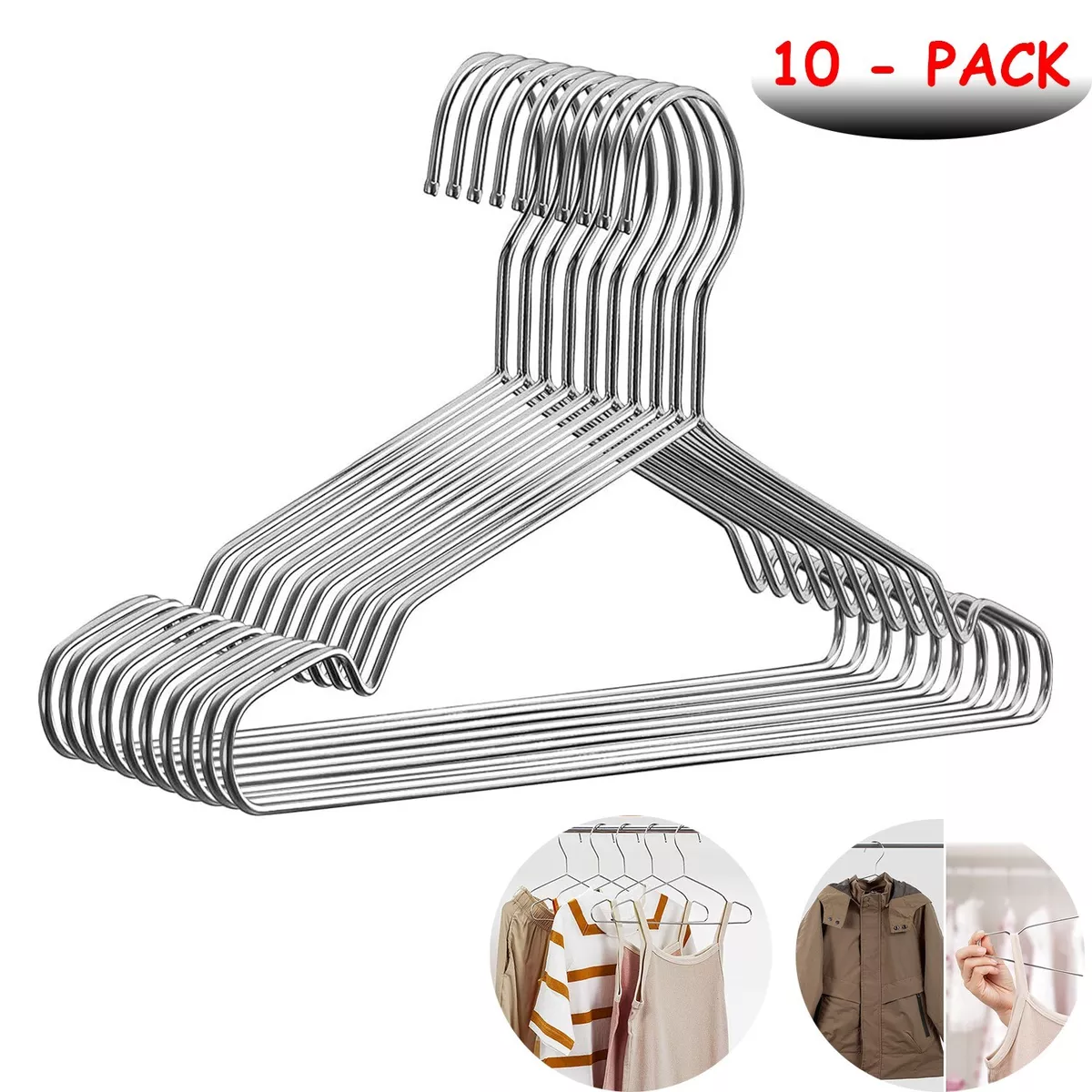 Wire Coat Hangers Strong Heavy Duty Stainless Steel Metal Hanger