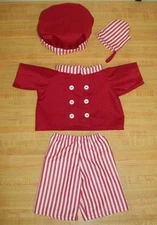 RED VALENTINE CHEF COOK JACKET PANTS TOQUE OVEN MIT for 16" CPK Cabbage Patch
