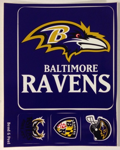 Baltimore Ravens NFL Football Bend & Peel Stickers and Reusable Decal - 2 Sheets - Picture 3 of 6