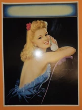 Vintage 1944 Jules Erbit HELLO THERE! Art Deco Sexy Girl LARGE Pin-Up Poster