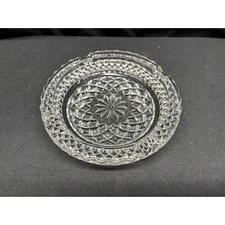 One (1) Anchor Hocking Wexford Cut Glass Medium Round Ashtray 5 1/4” Diameter