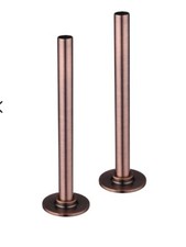 2x15mm Radiator Valve Pipes and Collars Easy Fit Packs 180mm - ANTIQUE COPPER