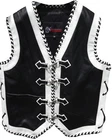 Motorcycle Vest Leather Custom Motorbike Waistcoat Braided Biker Leather Vest