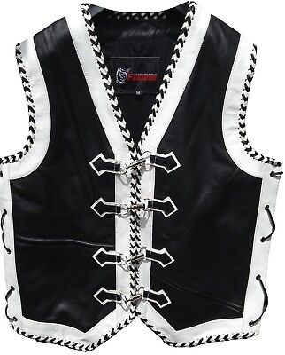 Motorcycle Vest Leather Custom Motorbike Waistcoat Hand Braid Bike Leather Vest | eBay