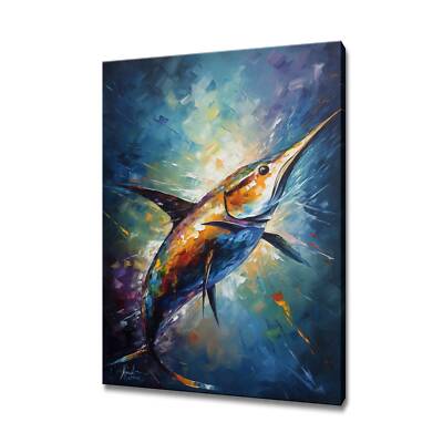 Portrait of a Swordfish Canvas Print Picture Wall Hanging Handmade Art Print
