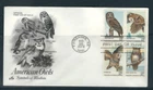 USA SC # 1763a American Owls FDC .  Artcraft Cachet