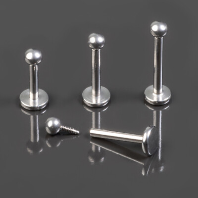 4er Set oder einzeln Labret Lippen Piercing Innengewinde Kugel Tragus Helix Z402
