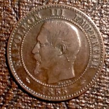 ~ 1855 A France Napoleon III Two 2 Centimes - Free US S & H