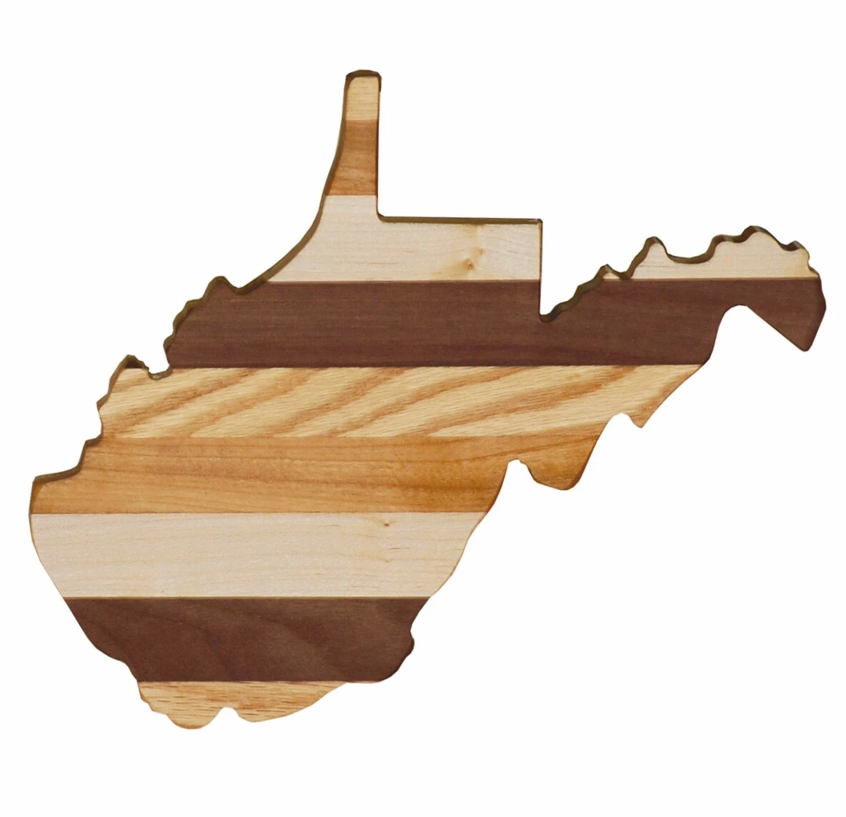 West Virginia Shape Kitchen Cutting Board Butcher Block Solid Wood Amish Built