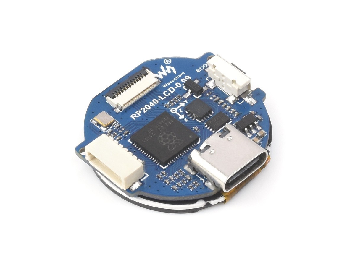 Carte Développement RP2040 Avec Écran LCD 1.28" Round Et Capteur 6 Axes | Microcontrôleur Waveshare Pour Projets électroniques