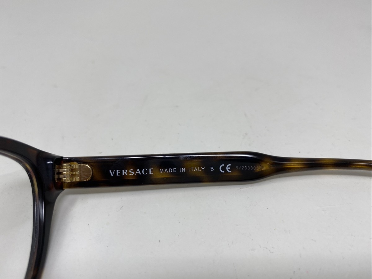 Versace 3272 108 Eyeglass Frames Only 52-16-140 Tortoise Made In Italy Authentic Versace VE3265 Eyeglass Frames 108-52 - Dark Havana VE3265  main image 4