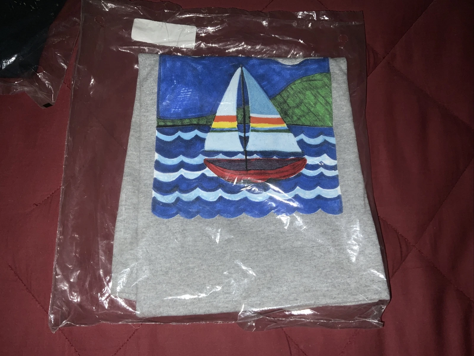 Tee shirt Supreme Sailboat   T shirt gris   Taille M Deadstock