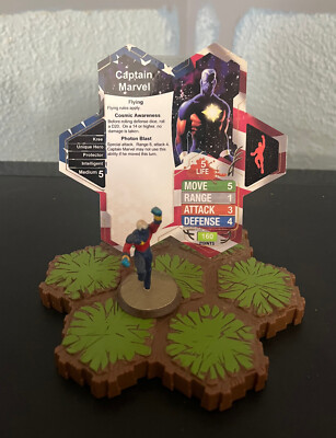 Heroscape Custom Figure & Card / Captain Marvel / Marvel Superhero