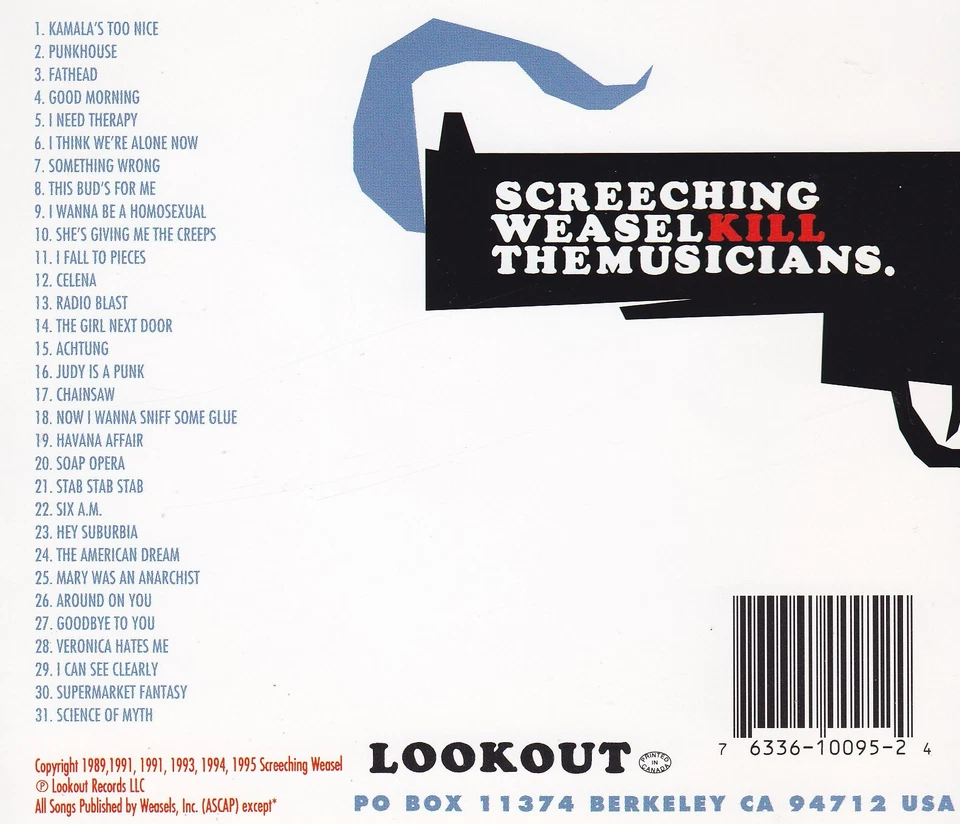 SCREECHING WEASEL - CD - Kill The Musicians - Bild 2 von 2