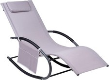 Lettino Sdraio Prendisole Con Struttura A Dondolo, Seduta Ergonomica, Cuscino Po