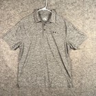 Under Armour Heat Gear Golf Polo Shirt Mens L Heather Gray Short Sleeve