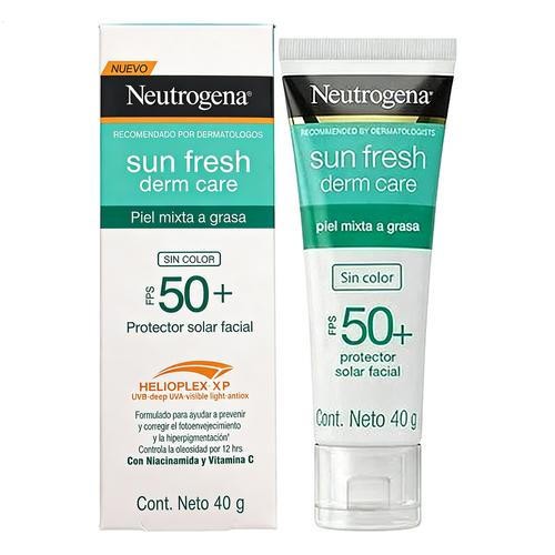 40g Neutrogena Sun Fresh Facial Protector Solar Sin Color FPS 50+ MEXICO