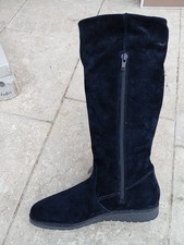 stivali donna vera pelle scamosciata neri  antiacqua misure 36-37-38-39-40-41-42